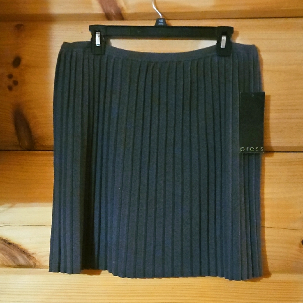 NWT Flirty Pleated Grey Skirt Size 1X